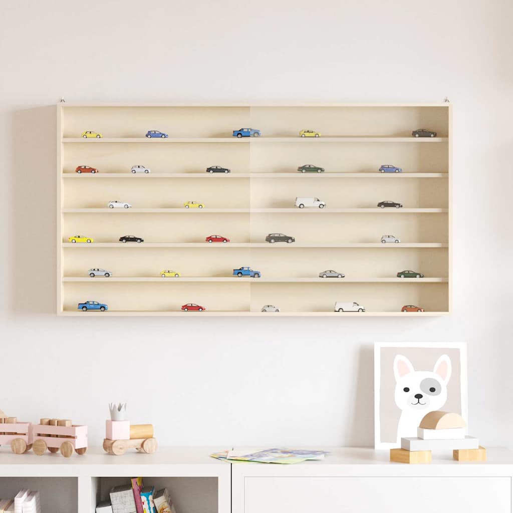 Wanddisplay-Case Mit Regal Beige Sperrholz