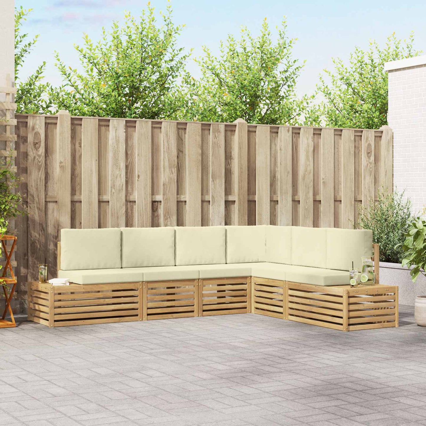 Outdoor-Sofagarnitur Mit Kissen 6 Stück