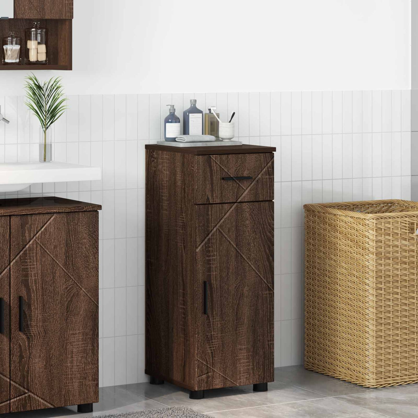 Badezimmerschrank Mit Schubladen 30 X 35 X 80 Cm