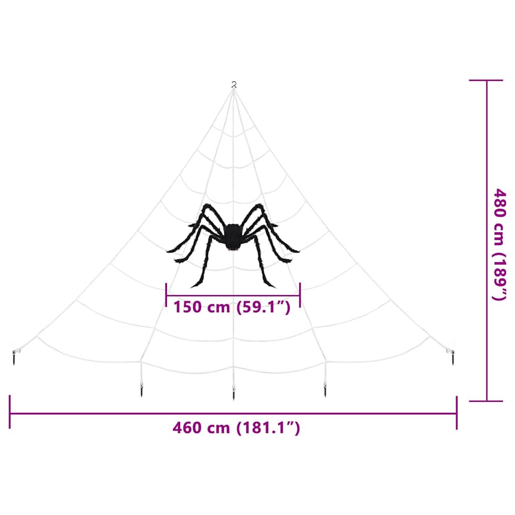 Halloween-Spinnendekoration Mit Netzen 4 Pcs Schwarz Und Weiß