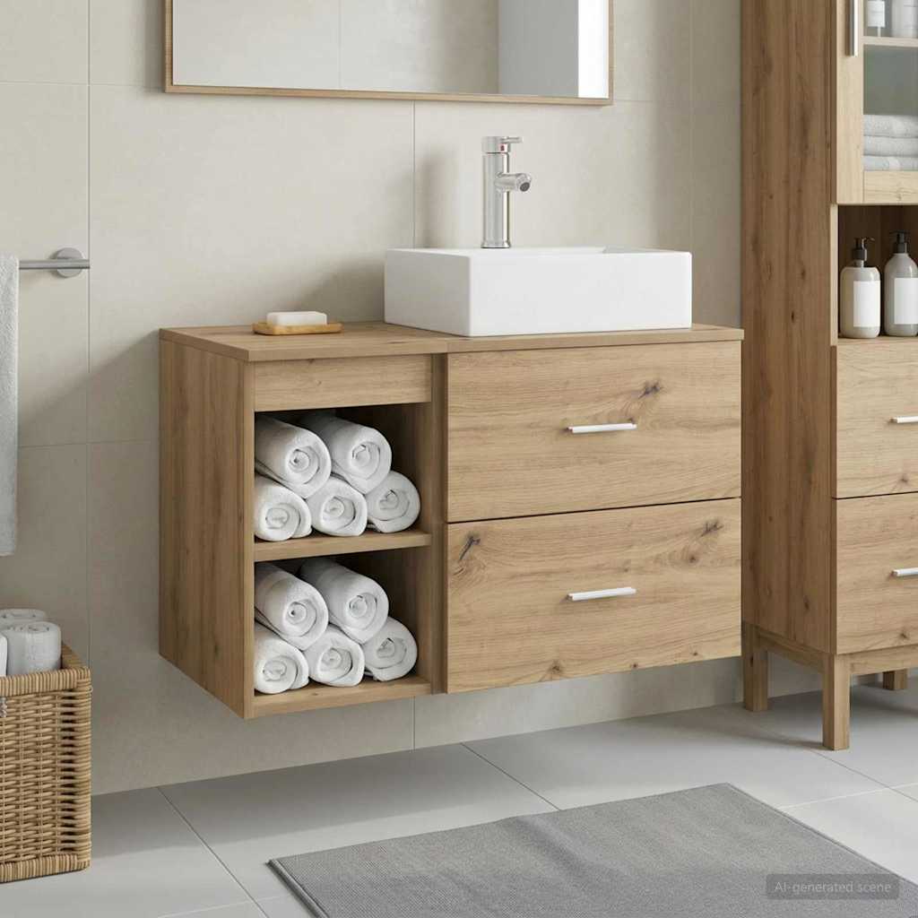 Badezimmermöbel-Set 2 Pcs Holzwerkstoff