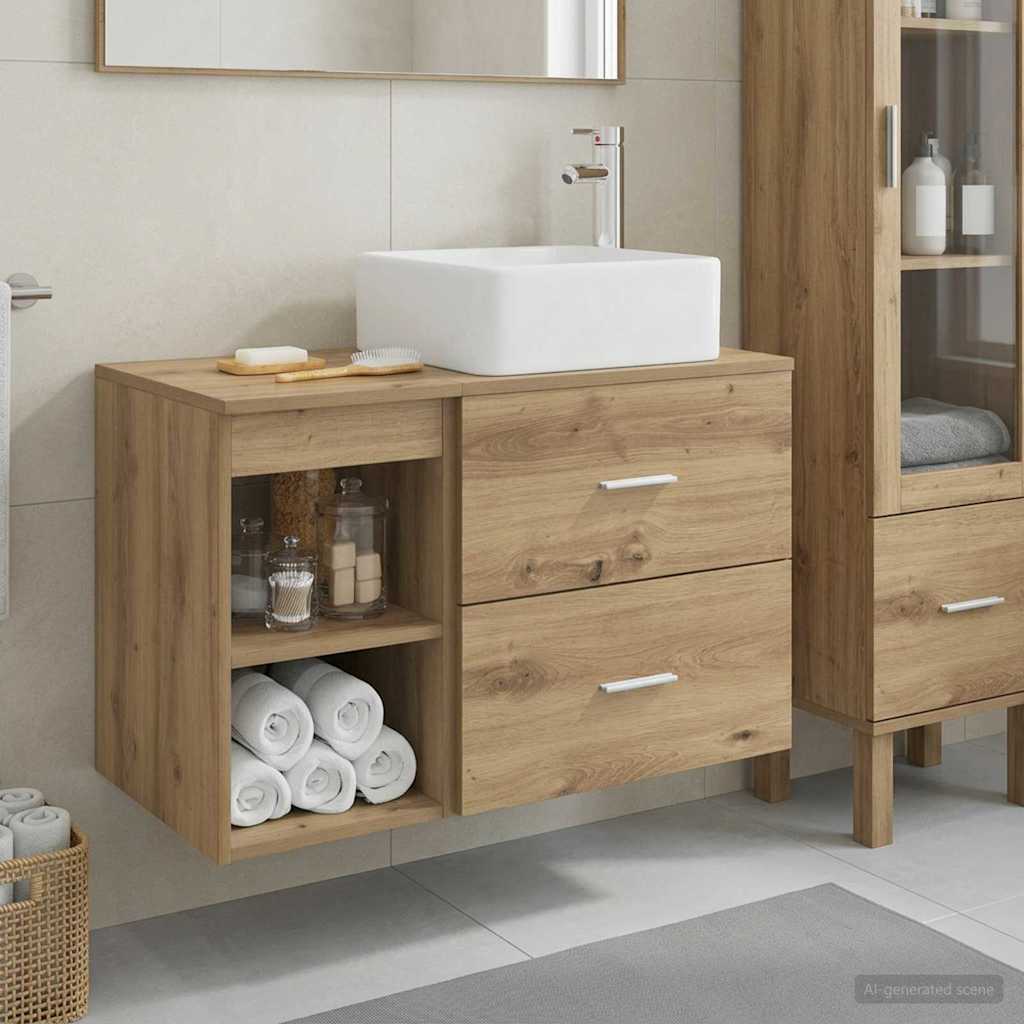 Badezimmermöbel-Set 2 Pcs Holzwerkstoff