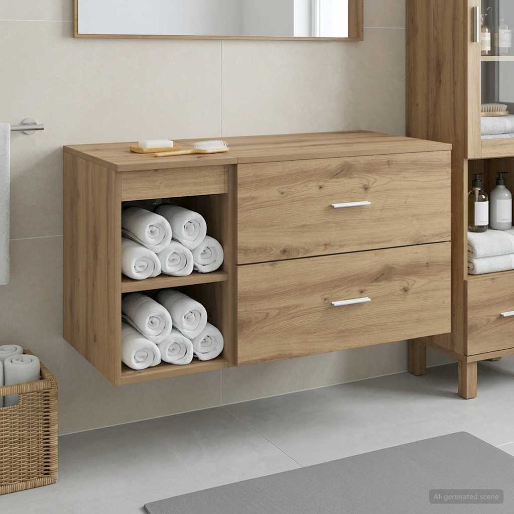 Badezimmermöbel-Set 2 Pcs Holzwerkstoff