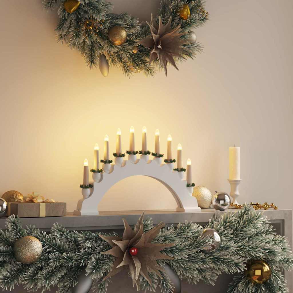 Weihnachtskerzenbogen Mit 10 Led Kerzen Braun 47 X 5 X 29 Cm