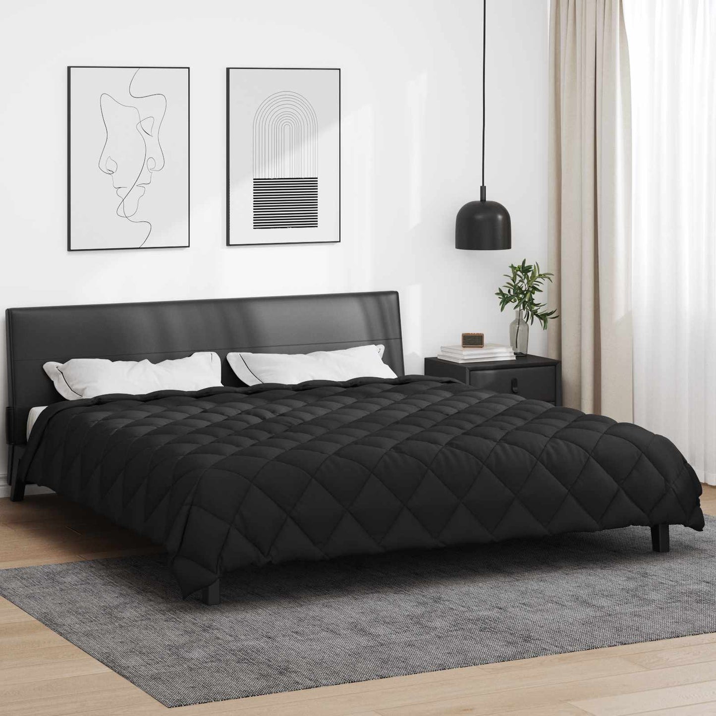 Winterbettdecke Mikrofaser Schwarz
