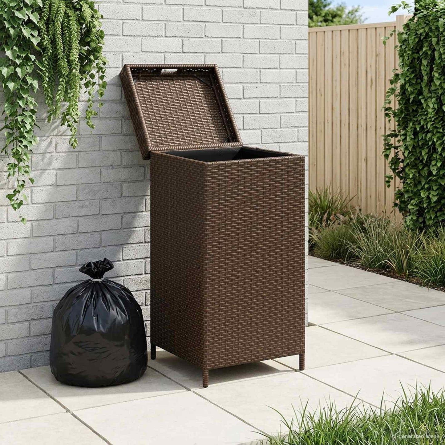 Außen-Mülltonne 40 X 40 X 80 Cm Poly-Rattan