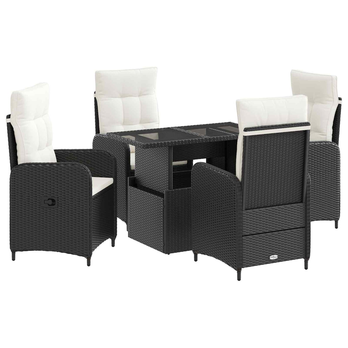 Outdoortisch-Set 3 Pcs Poly-Rattan