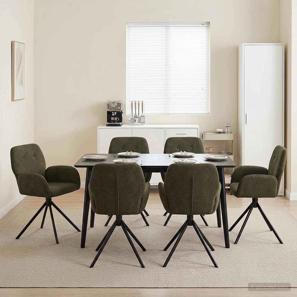 Drehstuhl Esszimmer 4 Pcs Kunstwildleder 54 X 55 X 86 Cm