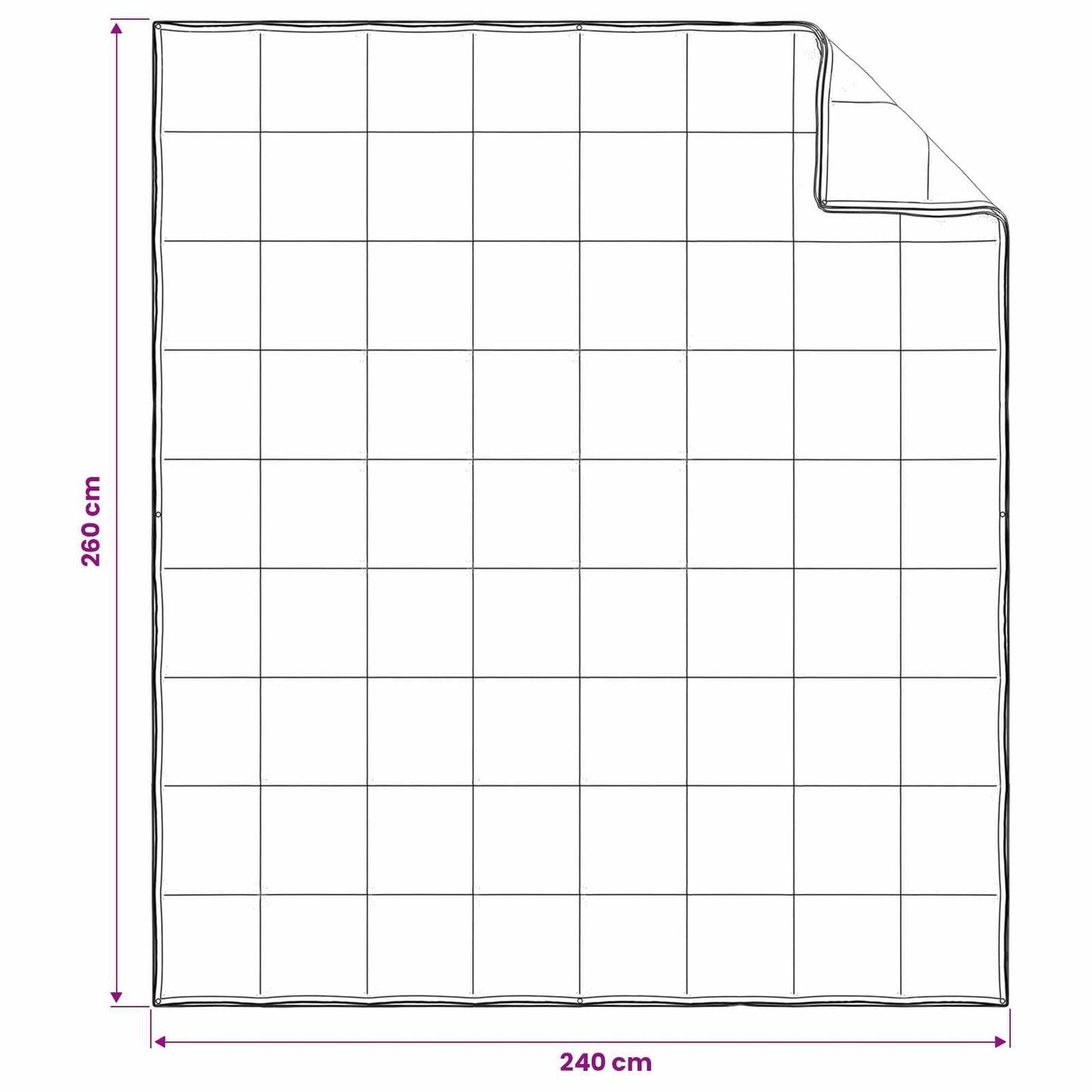 Bettdecke Beige 240 X 260 Cm Kapok-Faser