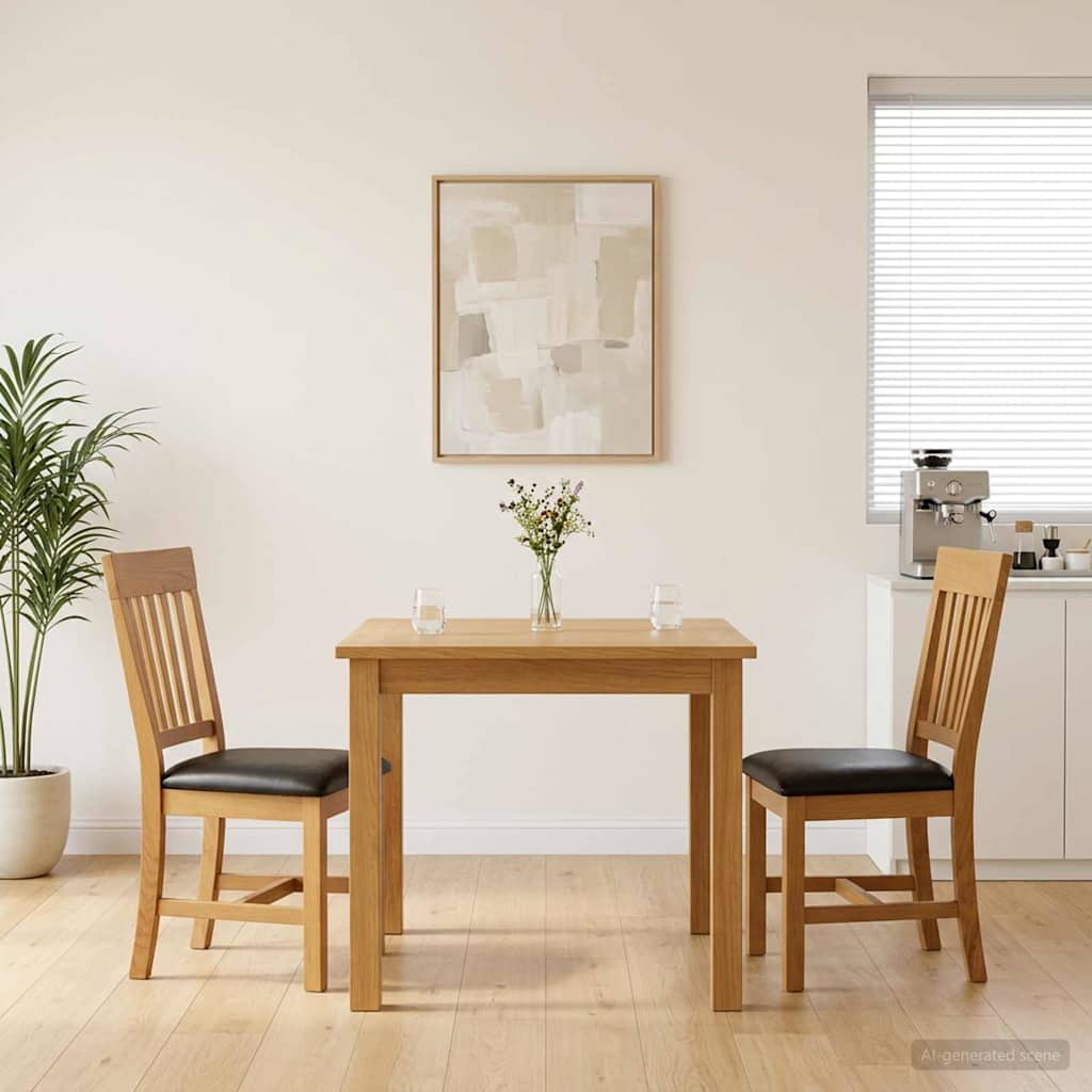 Esszimmerstuhl 2 Pcs Massivholz Eiche 45 X 59 X 92 Cm
