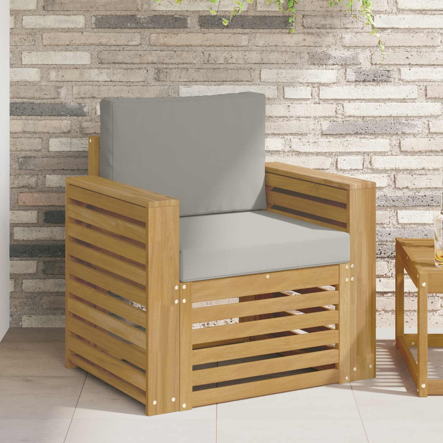 Outdoor-Sofagarnitur Polyester Weiß Weiß Und Hellgrau