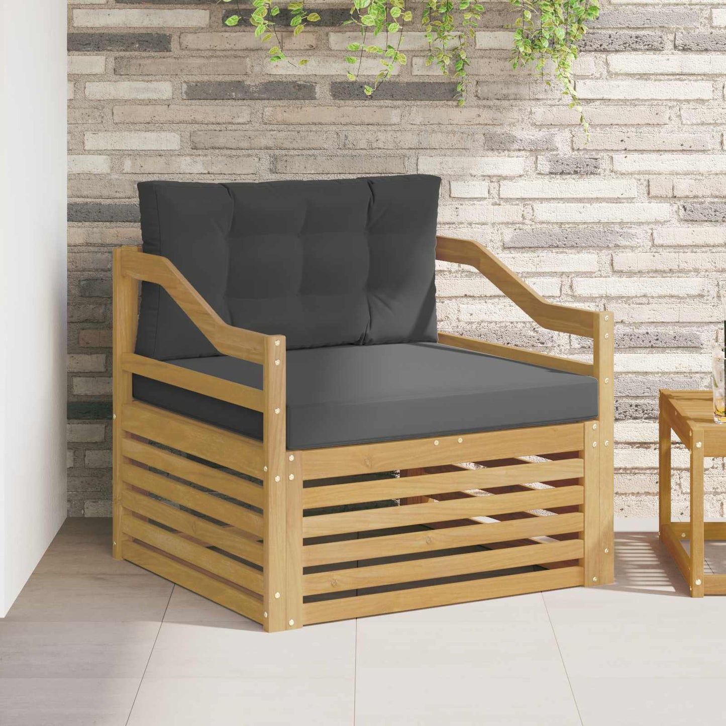 Outdoor-Sofa Polyester Weiß Weiß Und Anthrazit