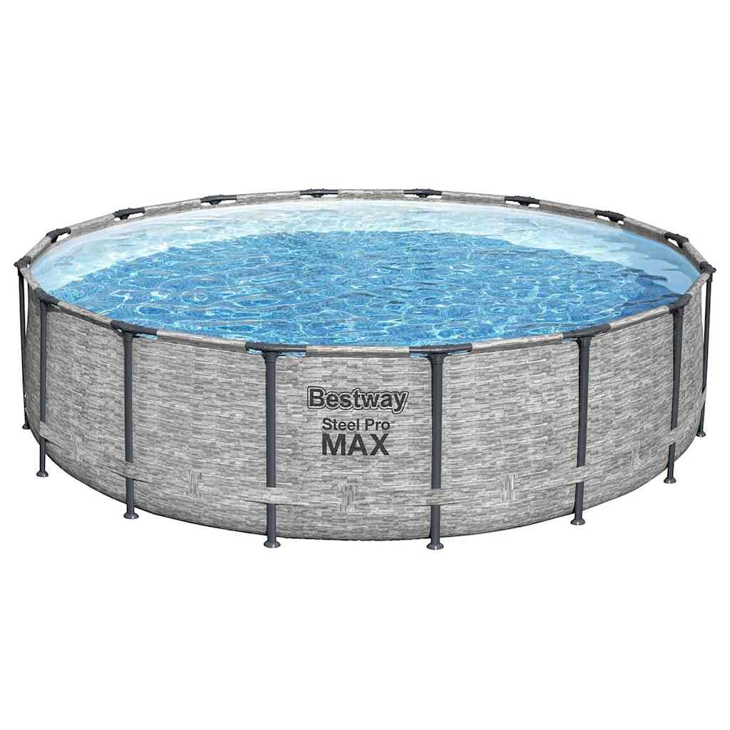 Bestway Power Steel Swimming Pool Rund 488X122 Cm Natur