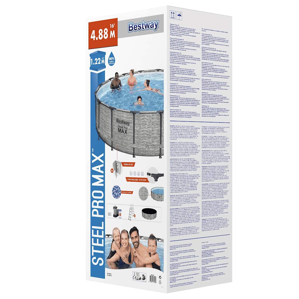 Bestway Power Steel Swimming Pool Rund 488X122 Cm Natur