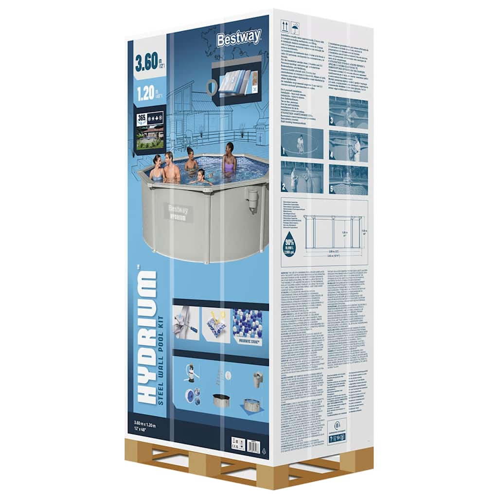 Bestway Hydrium Oberirdisches Frame-Pool Rund 360X120 Cm
