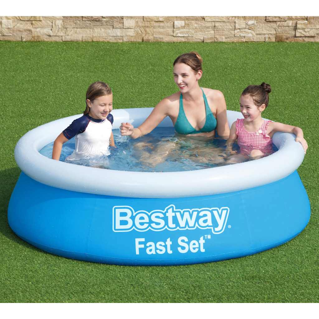 Bestway Fast Set Aufblasbarer Pool Rund 183X51 Cm Blau Blau Und Gelb