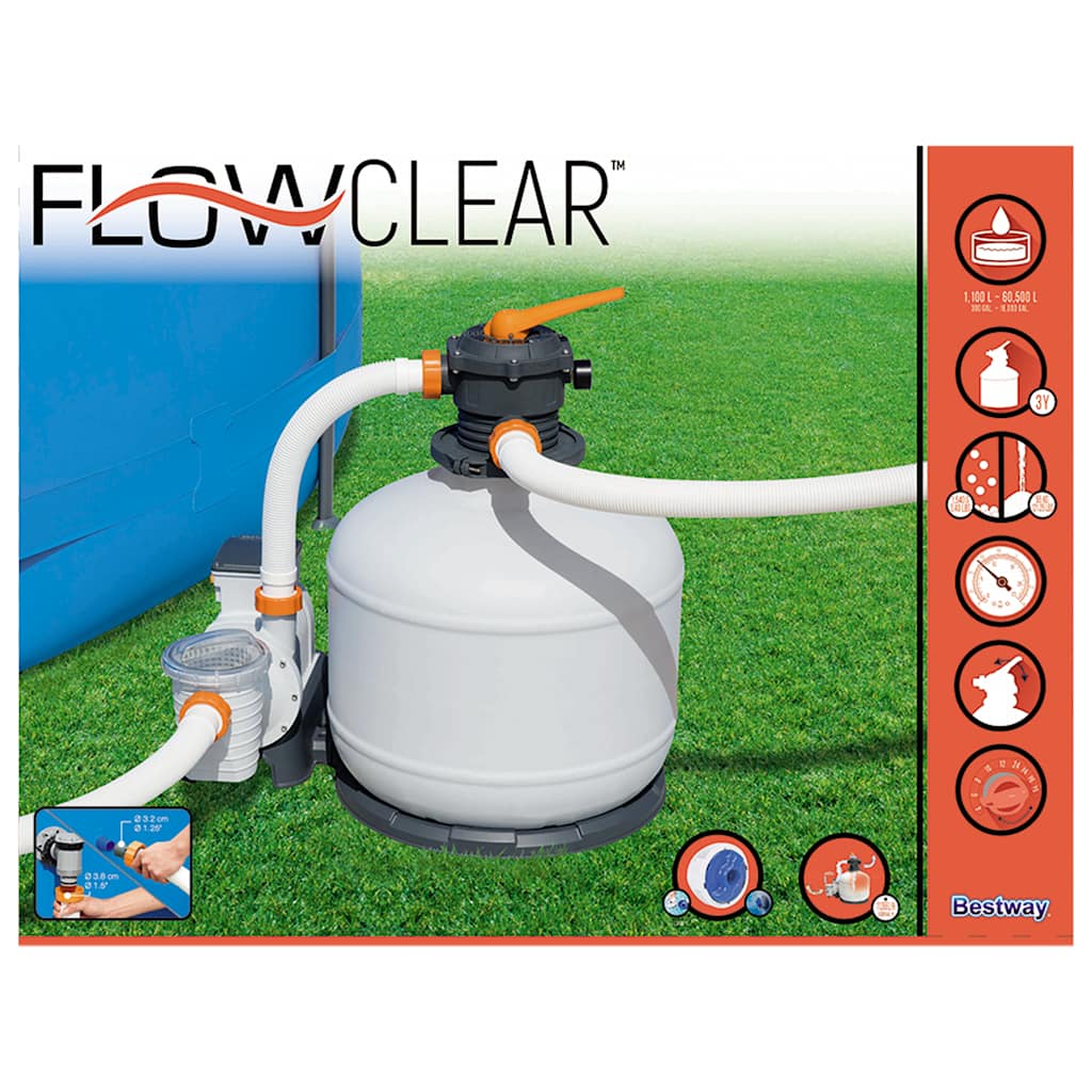 Bestway Sandfilterpumpe Flowclear 11.355 L/H