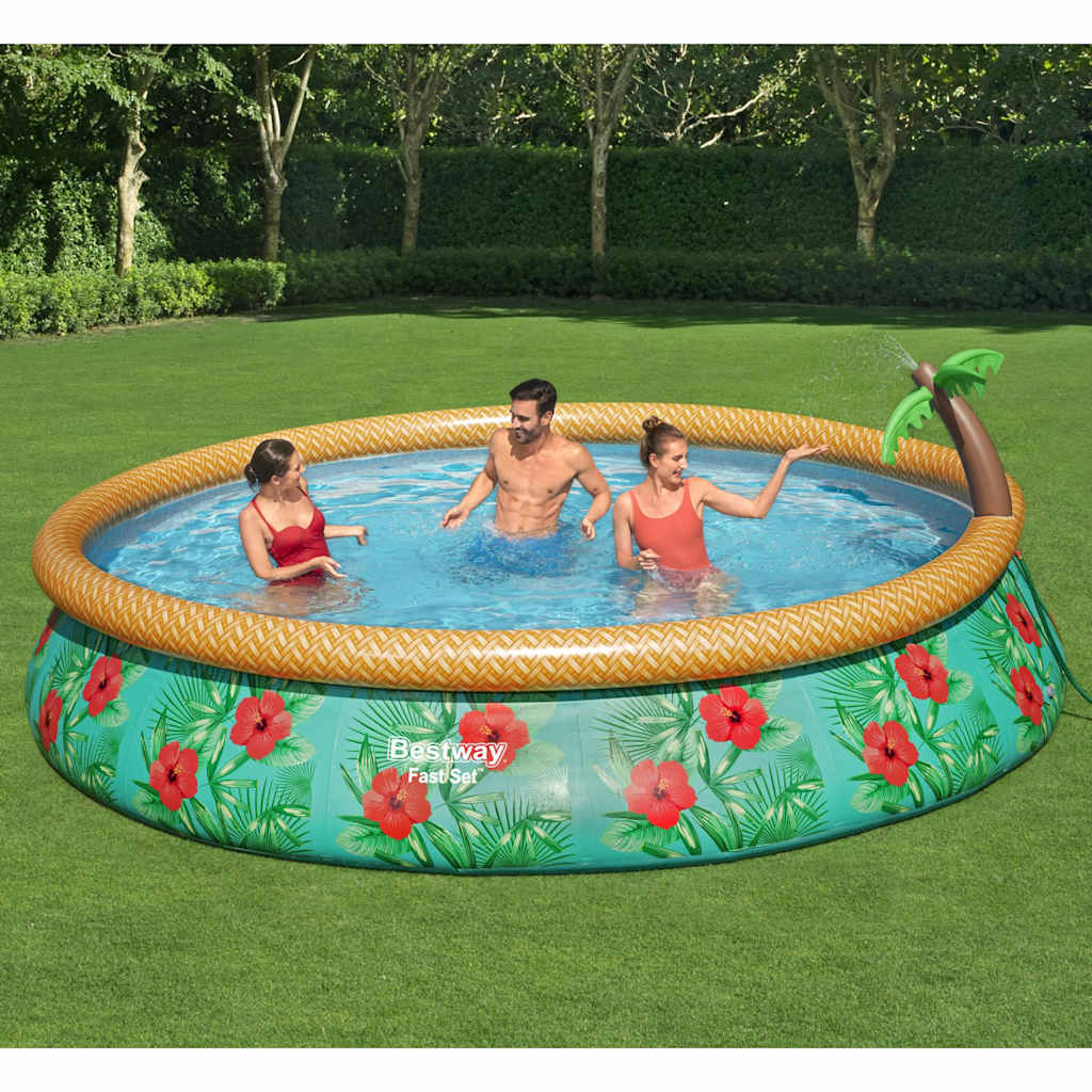 Bestway Fast Set Aufblasbares Pool-Set Paradise Palms 457X84 Cm
