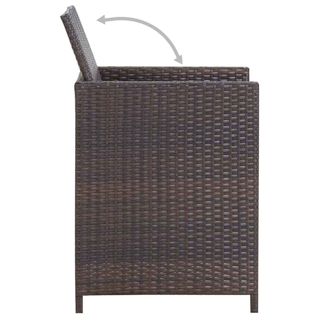 9-Tlg. Garten-Essgruppe Mit Auflagen Poly Rattan
