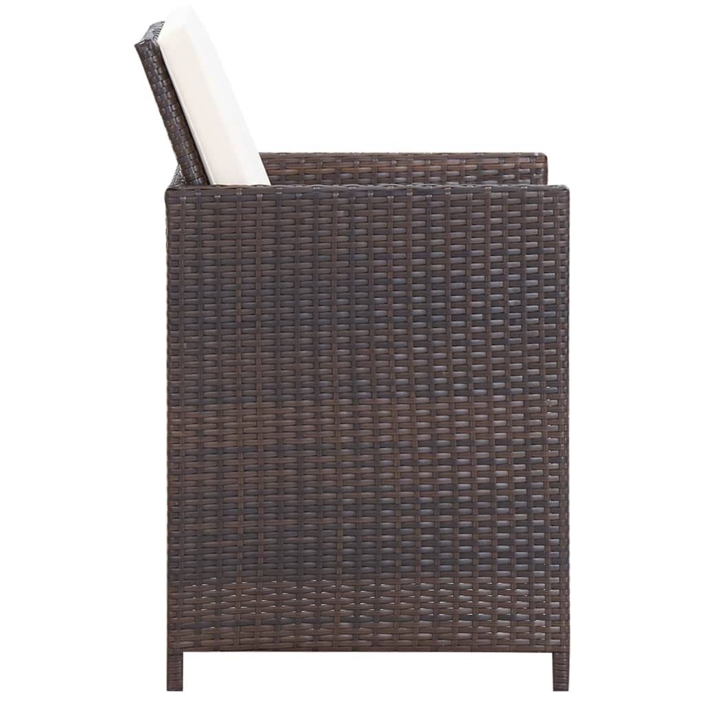 9-Tlg. Garten-Essgruppe Mit Auflagen Poly Rattan