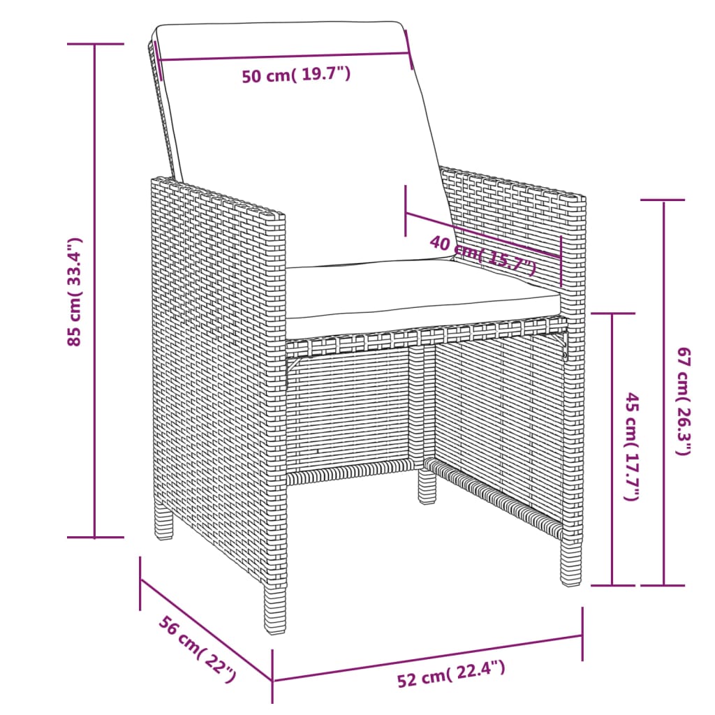 13-Tlg. Garten-Essgruppe Poly Rattan Akazienholz Schwarz