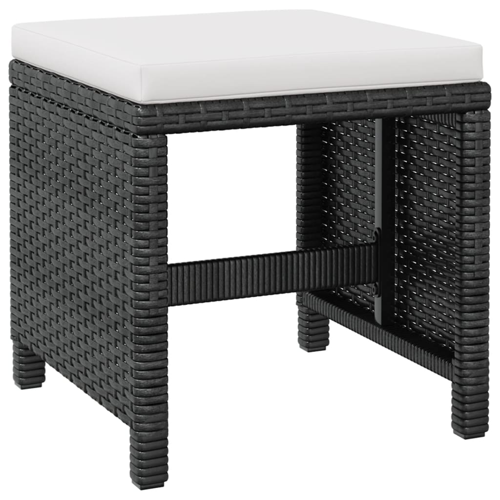 13-Tlg. Garten-Essgruppe Poly Rattan Akazienholz Schwarz