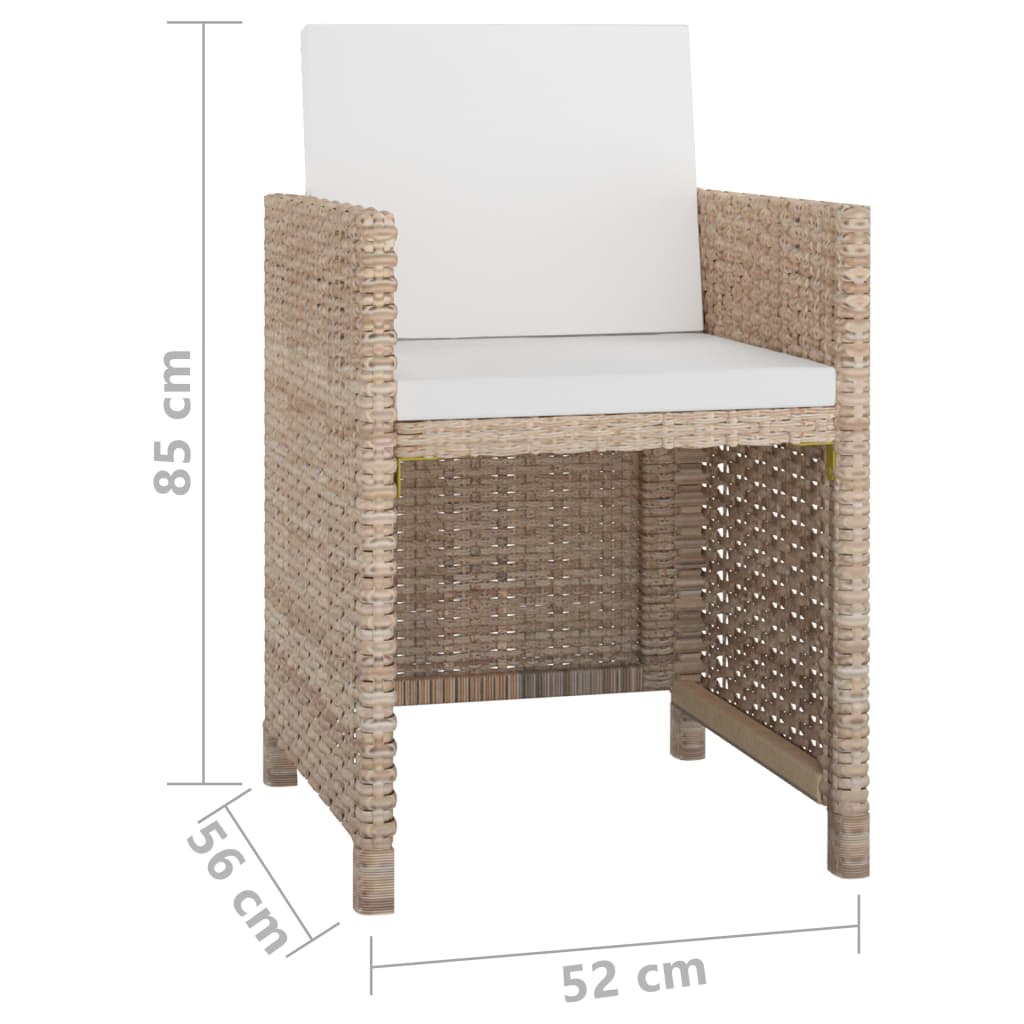9-Tlg. Garten-Essgruppe Mit Auflagen Poly Rattan