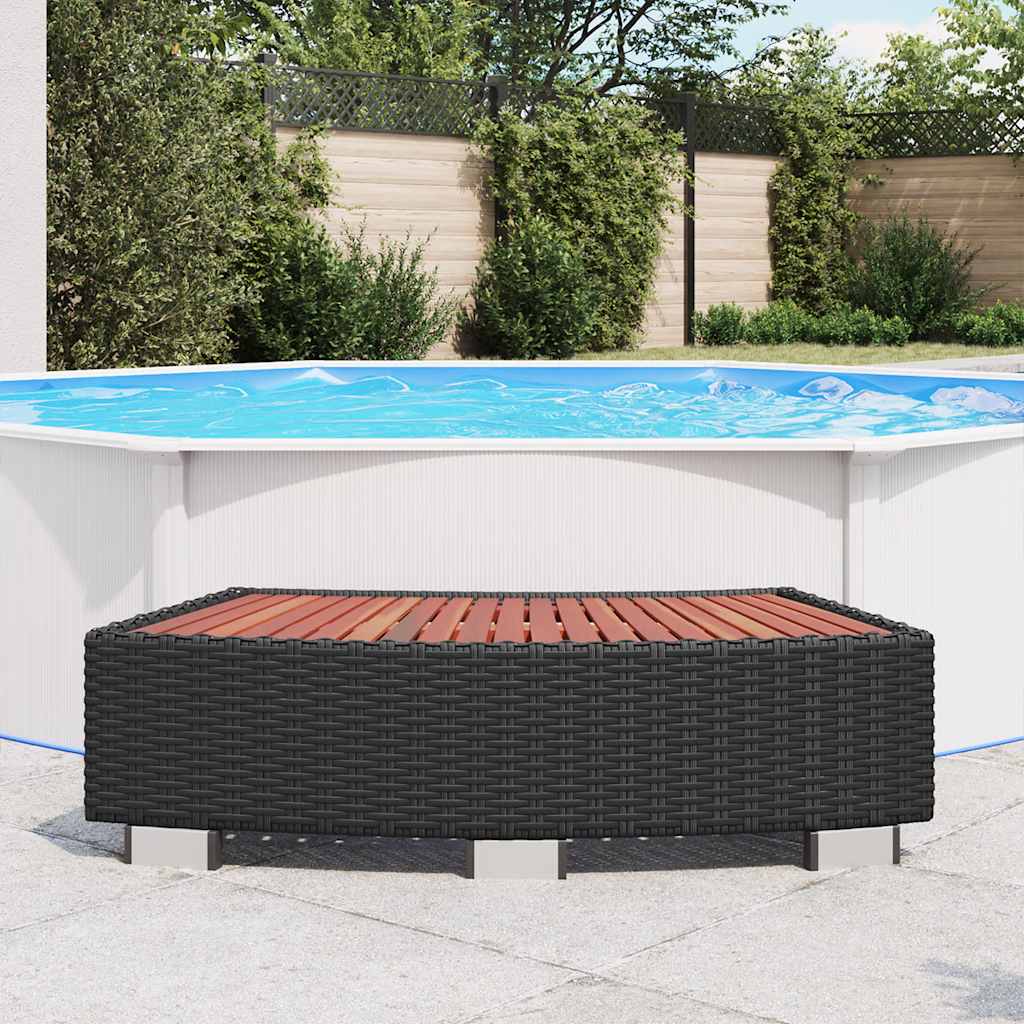 Spa-Einstiegsstufe Poly Rattan 92×45×25 Cm