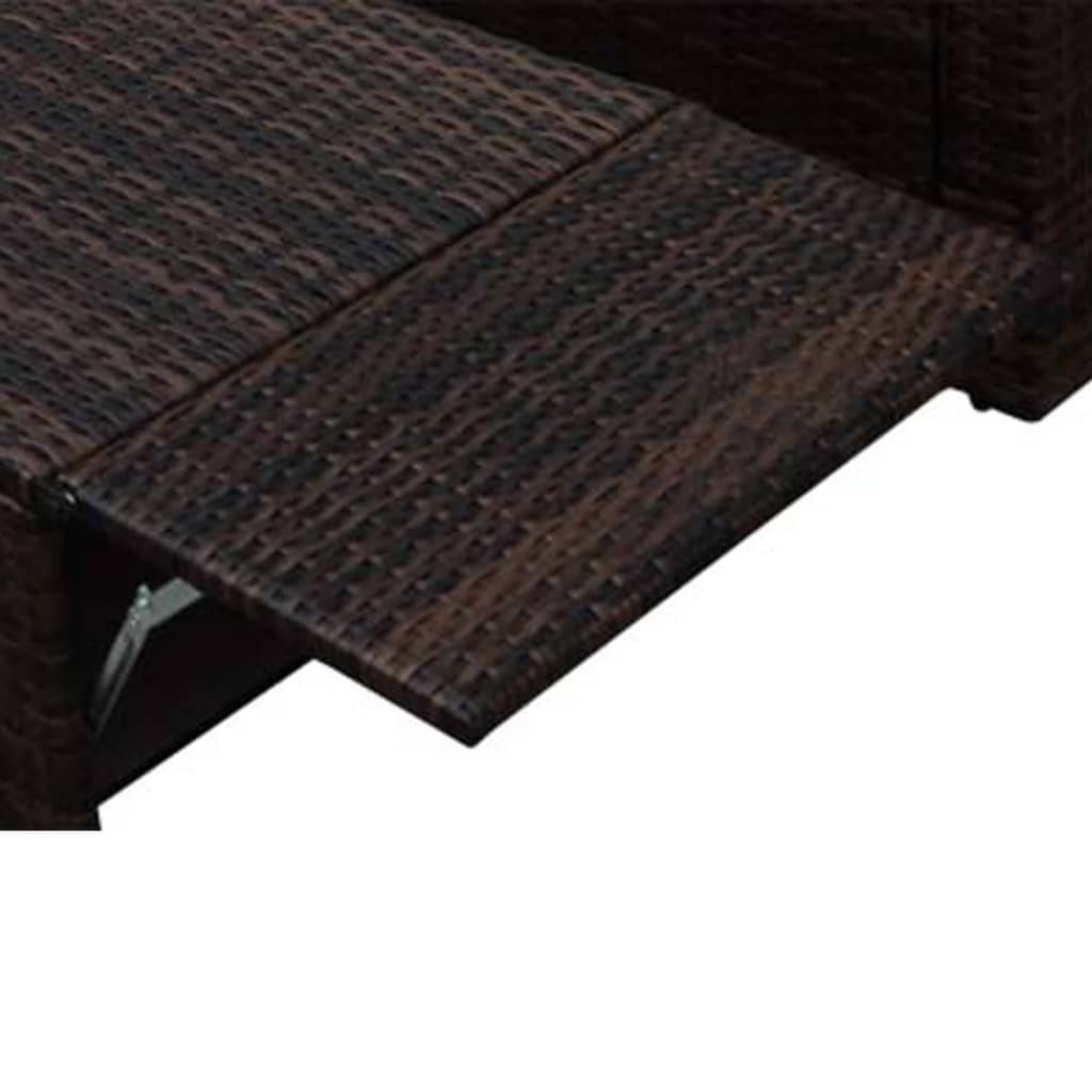 2-Tlg. Garten-Lounge-Set Mit Auflagen Poly Rattan