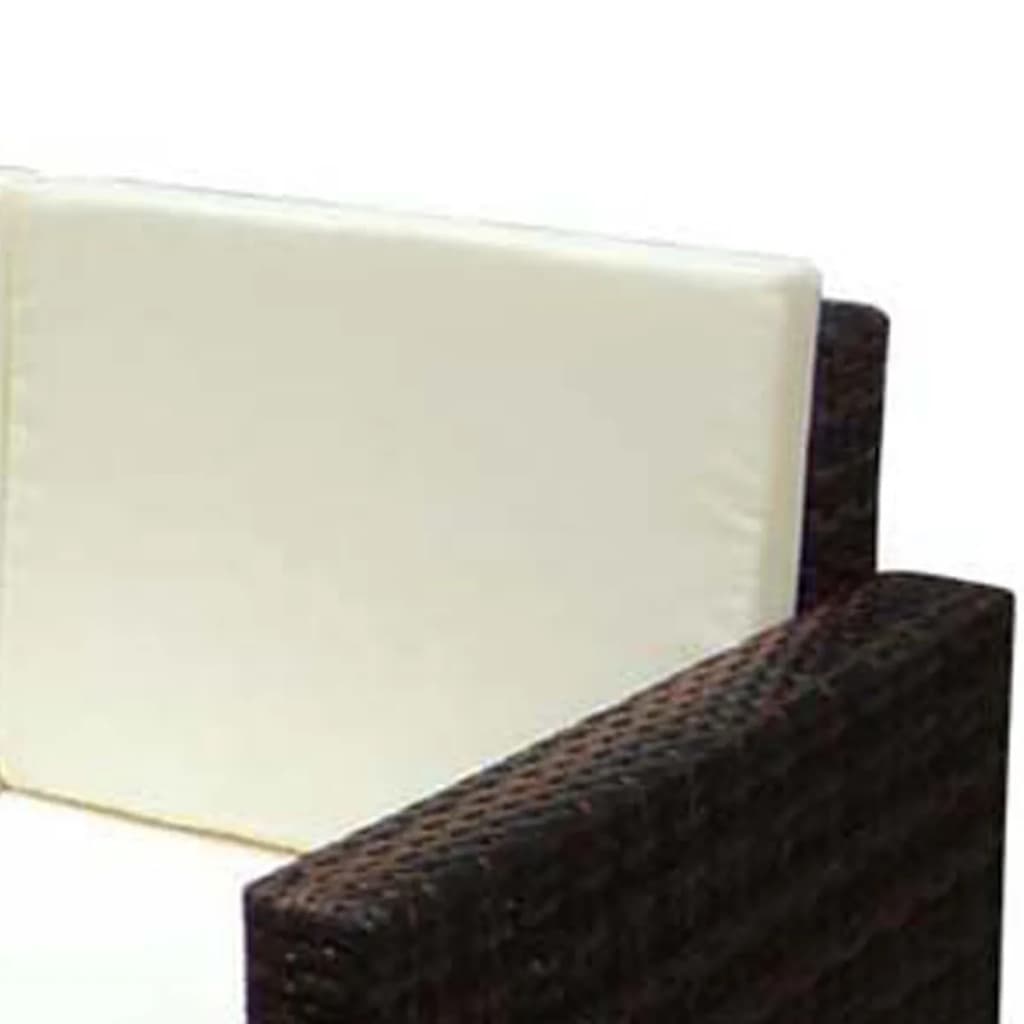 2-Tlg. Garten-Lounge-Set Mit Auflagen Poly Rattan