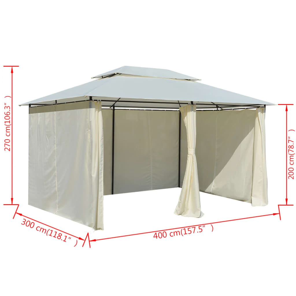Gartenpavillon Mit Gardinen 4X3 M Weiß