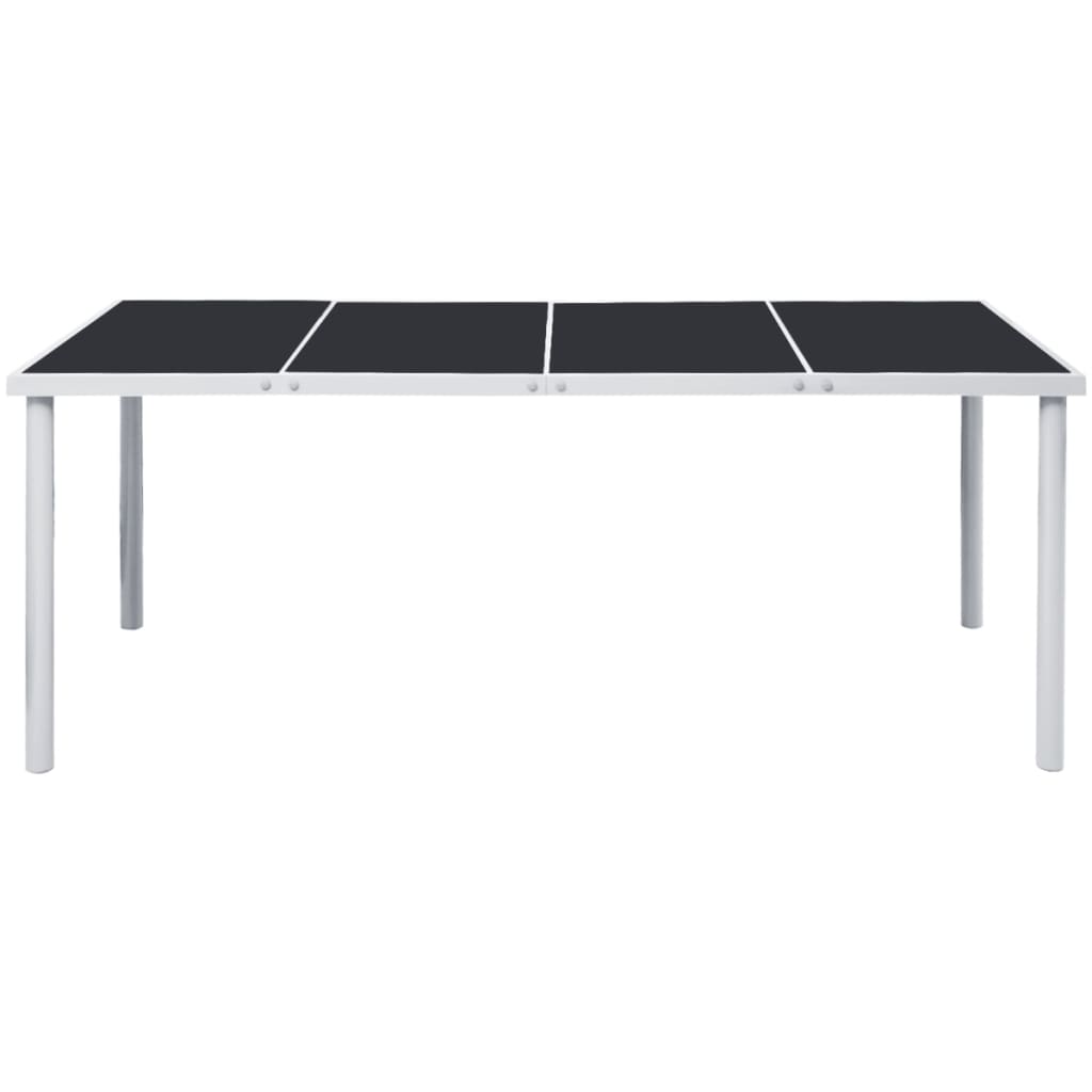 Gartentisch 190X90X74 Cm Schwarz Stahl