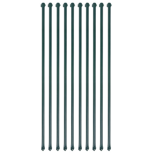 Pflanzstäbe 10 Stk. Metall Grün