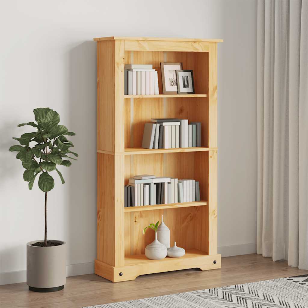 Bücherschrank 3 Fächer Mexiko-Stil Kiefernholz 80X29X