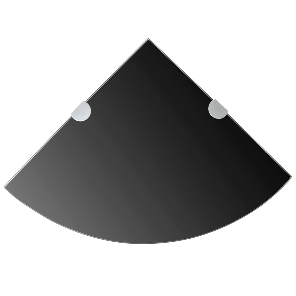 Eckregale 2 Stk. Mit Verchromten Halterungen Glas