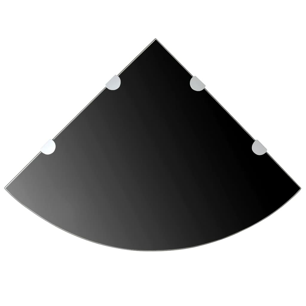 Eckregale 2 Stk. Mit Verchromten Halterungen Glas