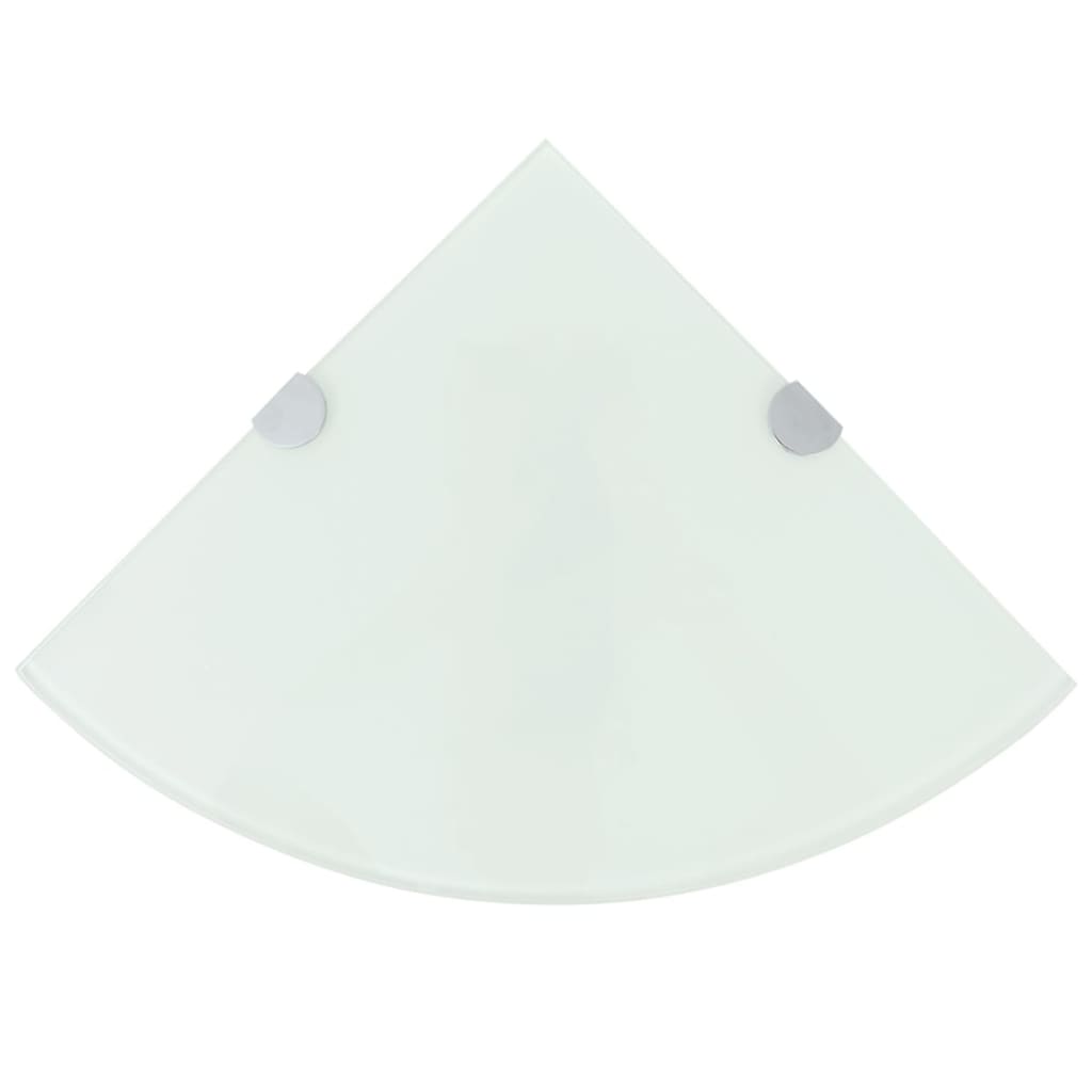 Eckregale 2 Stk. Mit Verchromten Halterungen Glas