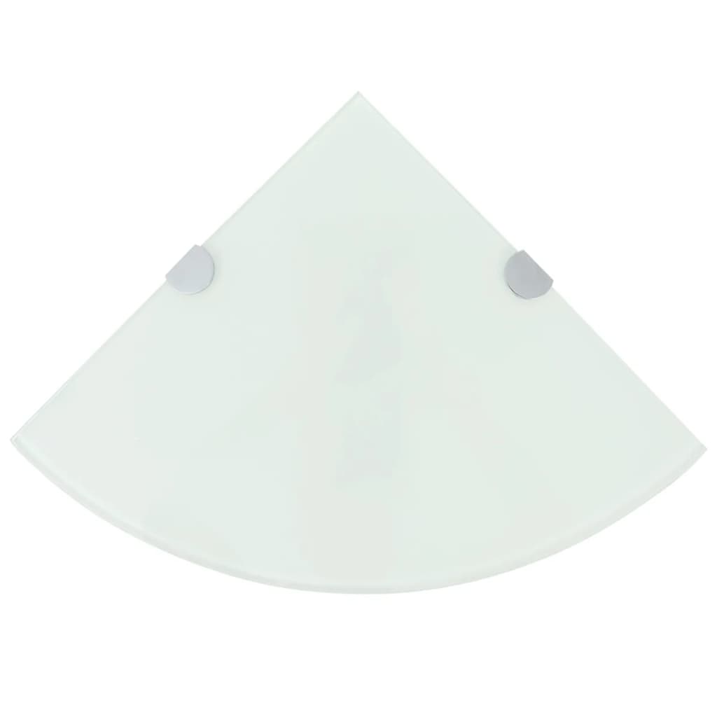 Eckregale 2 Stk. Mit Verchromten Halterungen Glas