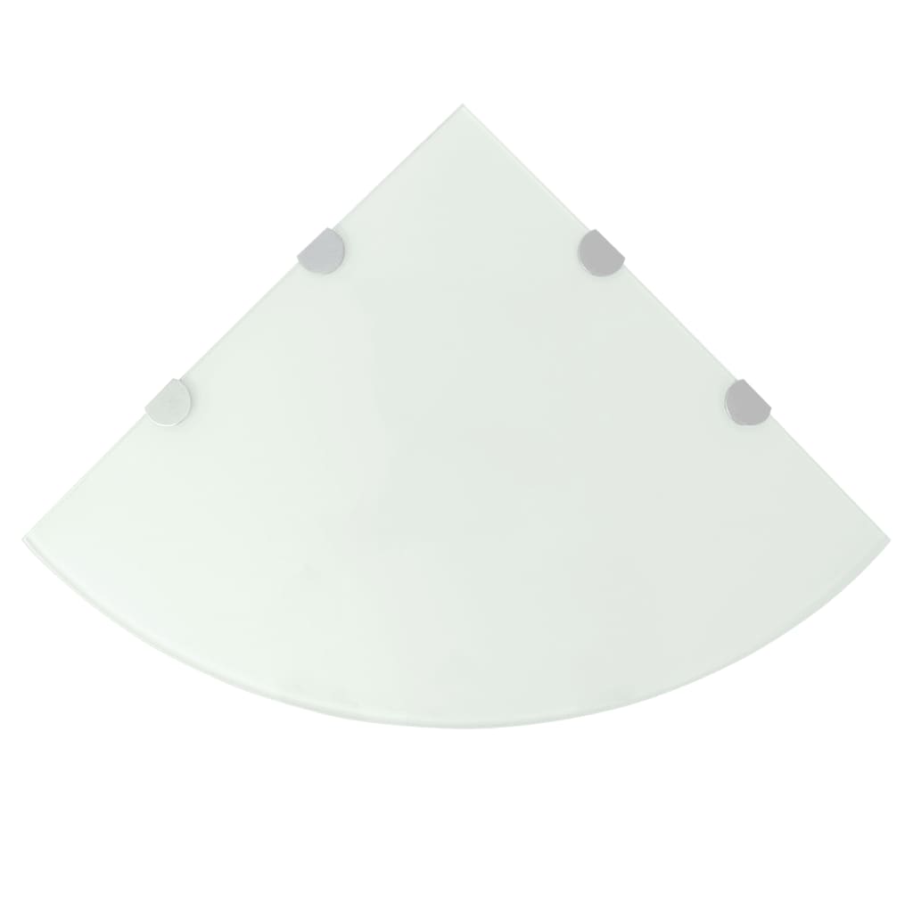 Eckregale 2 Stk. Mit Verchromten Halterungen Glas