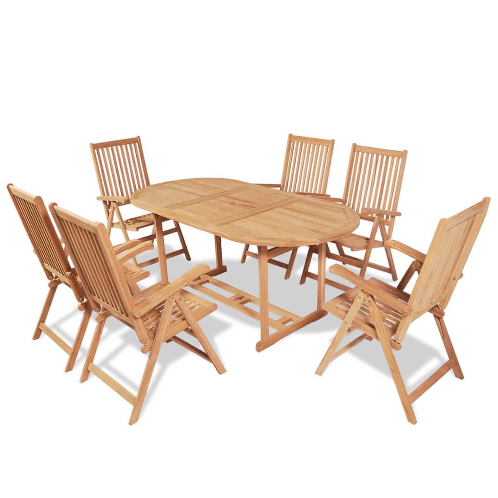 9-Tlg. Garten-Essgruppe Massivholz Teak