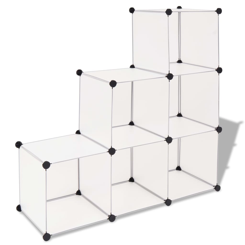 Regalsystem Würfel-Regal Mit 6 Fächern Weiß