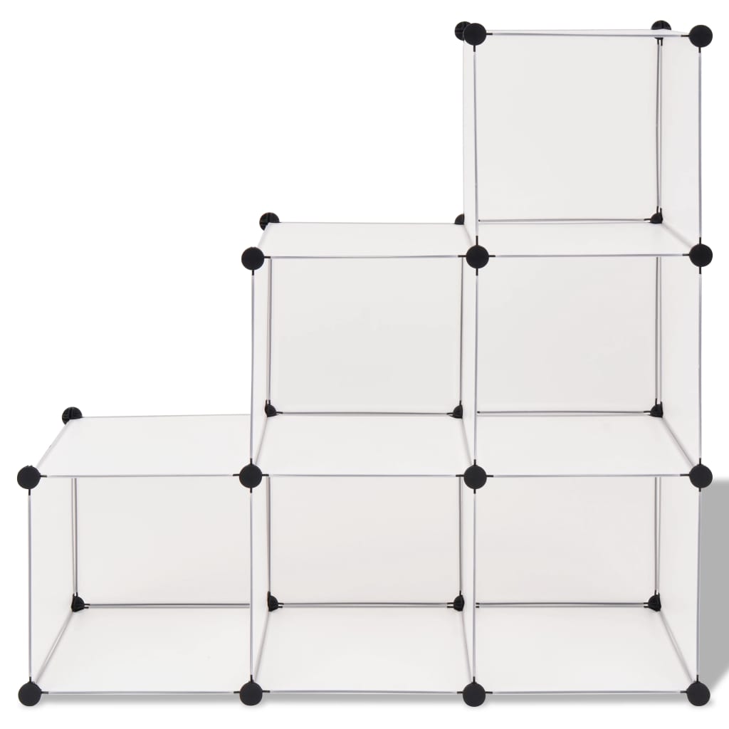 Regalsystem Würfel-Regal Mit 6 Fächern Weiß