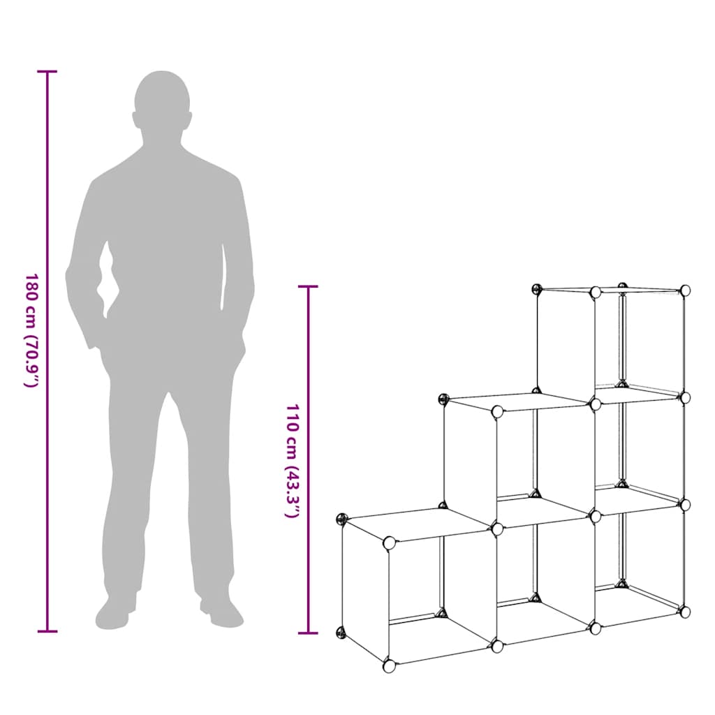 Regalsystem Würfel-Regal Mit 6 Fächern Weiß