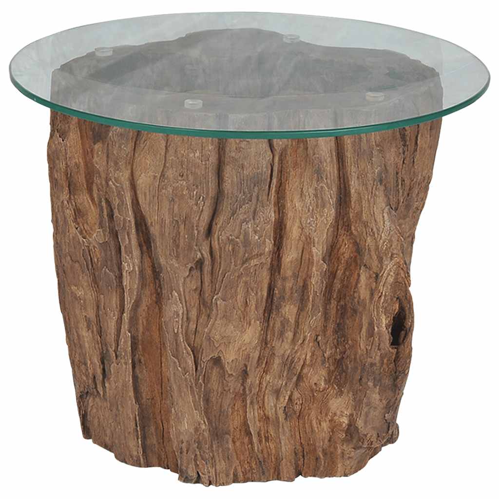 Couchtisch Teak Glas 50X40 Cm