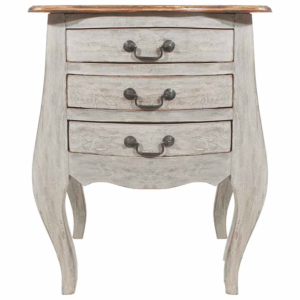 Nachttisch Massives Mahagoniholz 48X35X64 Cm Grau