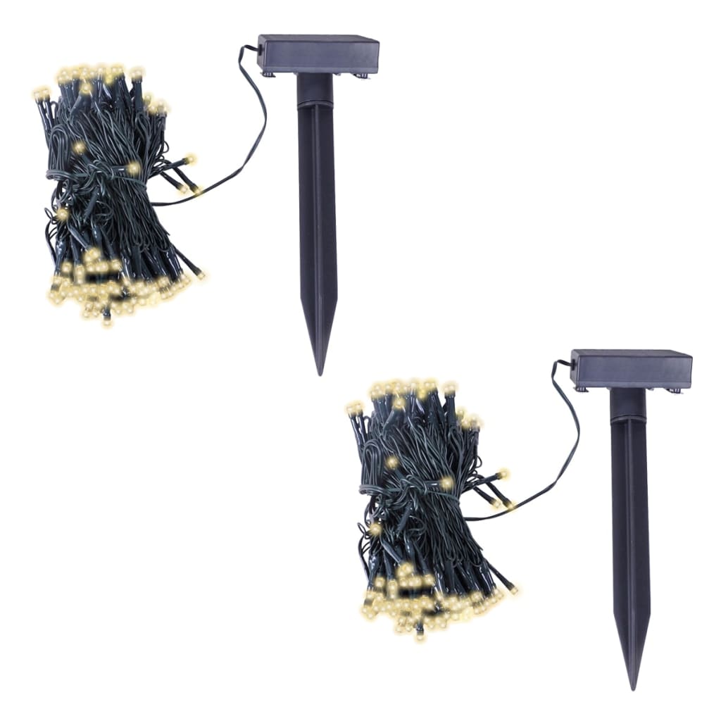 Solar-Lichterketten 2 Stk. Led Warmweiß