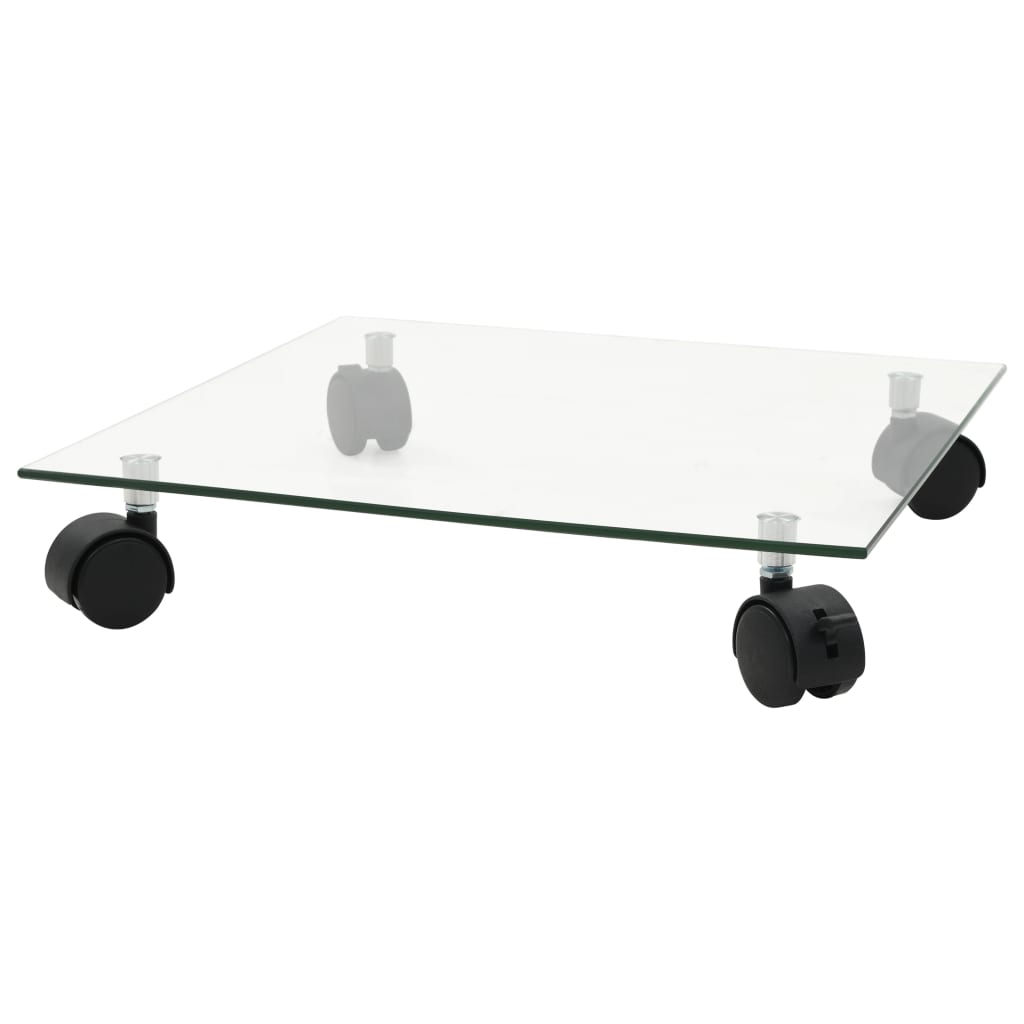 Pflanzenständer Mit Rollen 2 Stück Hartglas 35X35 Cm Quadrat