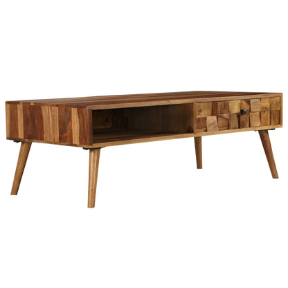 Couchtisch Massivholz Akazie Honigbraun 110X50X37 Cm