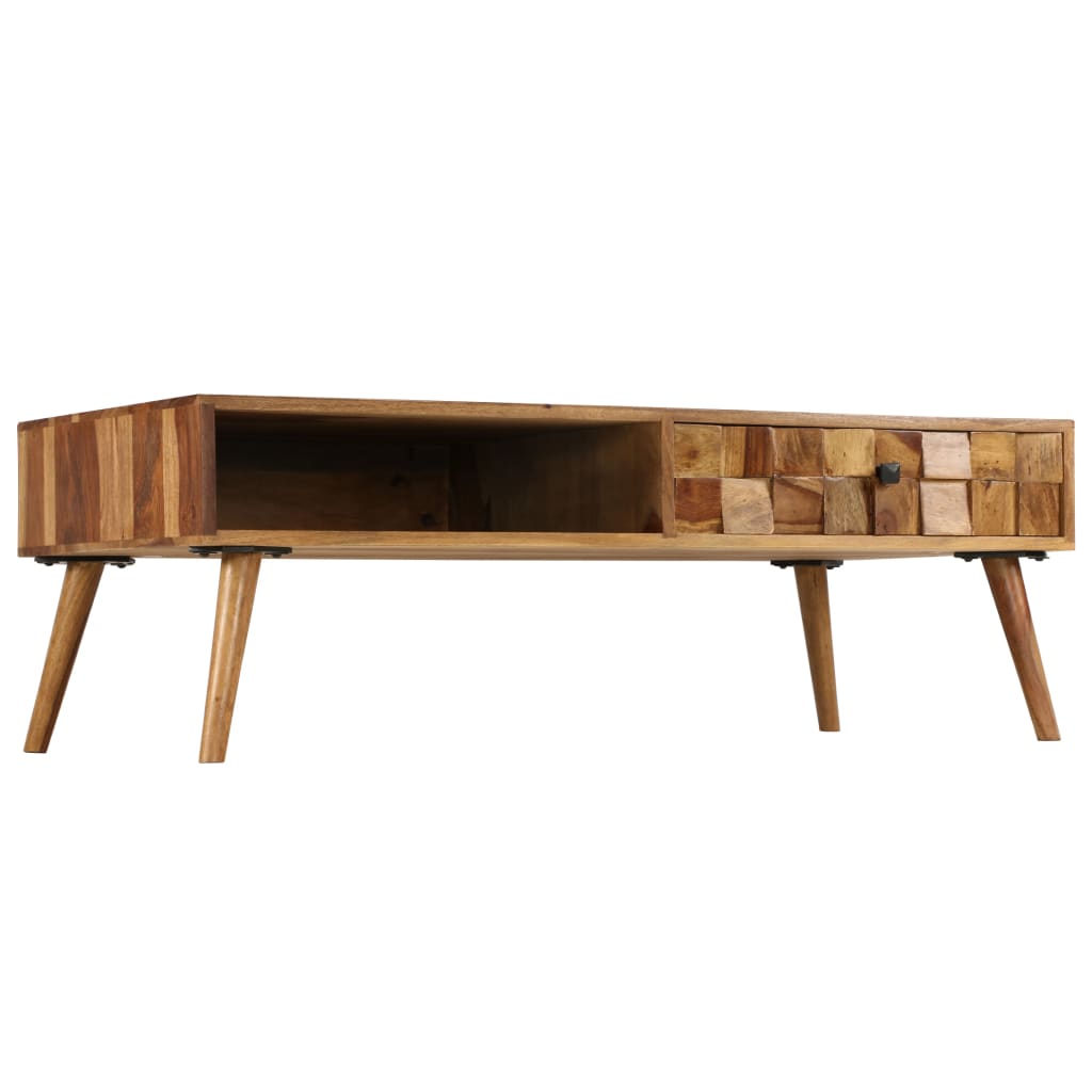 Couchtisch Massivholz Akazie Honigbraun 110X50X37 Cm