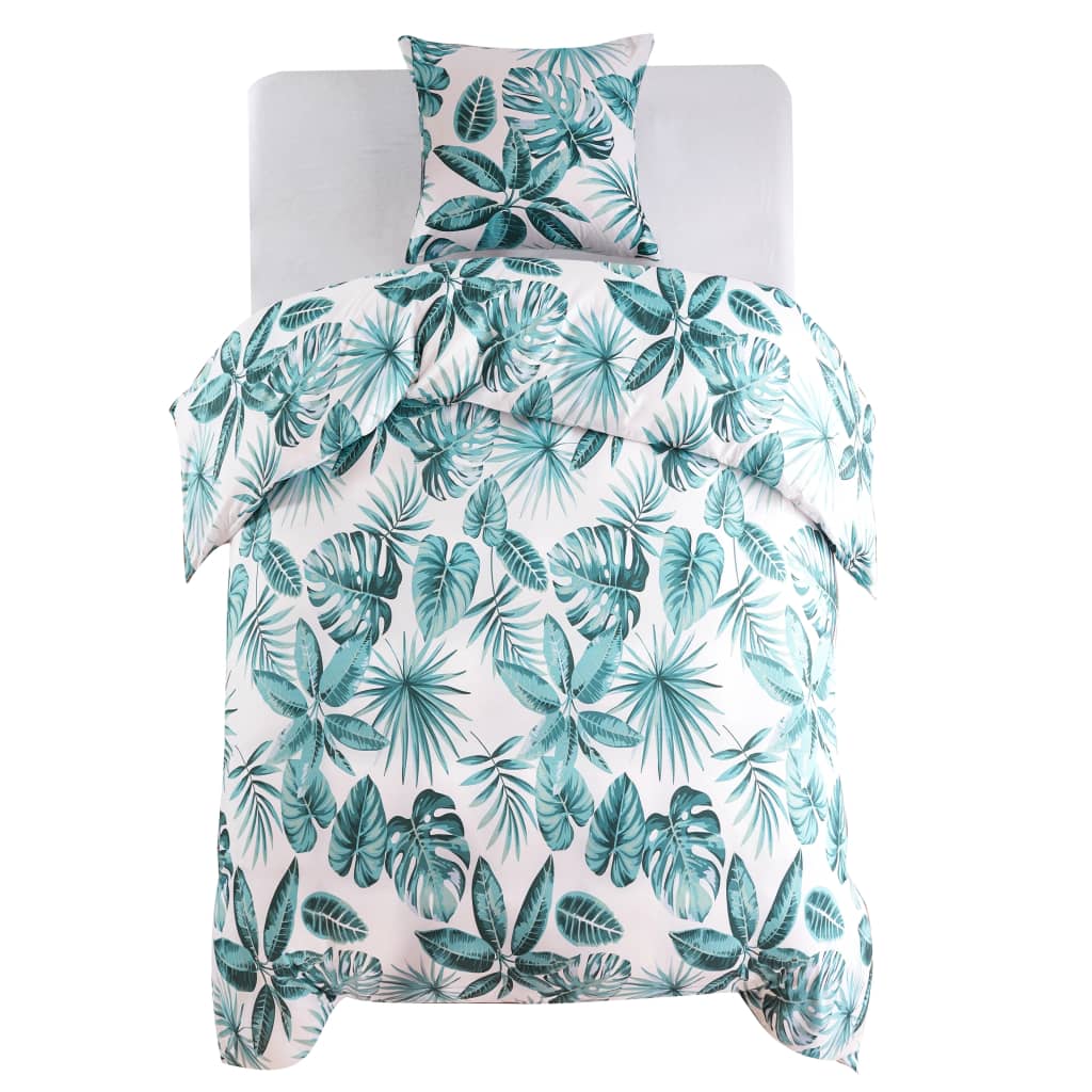 Bettwäsche-Set Blätter Grün 140X200/60X70 Cm